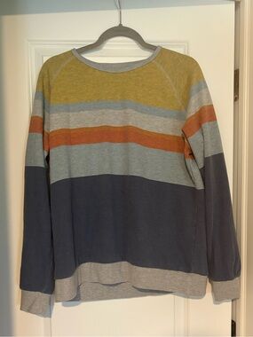 Charleston Threads Color Block Sweatshirt | Size Large Cozy Striped Pullover